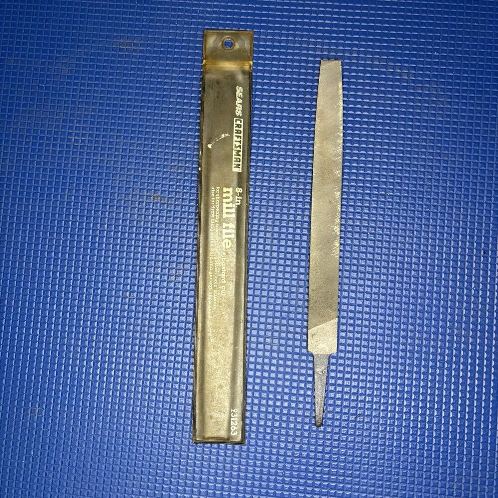 Sears Craftsman 8" Mill File Bastard Cut Hand Tool With Sleeve USA 231263